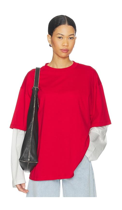 LIONESS Bottega Shirt in Red,White by LIONESS
