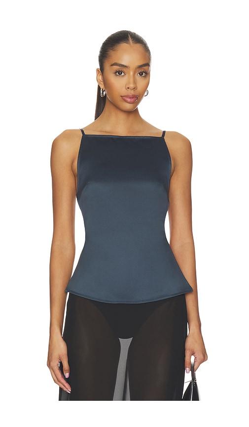 LIONESS Camille Backless Top in Navy by LIONESS