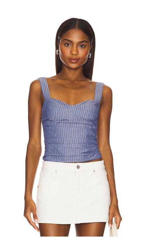 LIONESS Cobain Corset Top in Blue by LIONESS