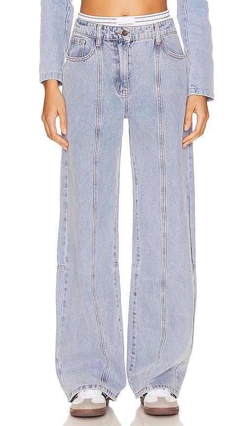 LIONESS Dawson Wide Leg Jeans in Blue by LIONESS