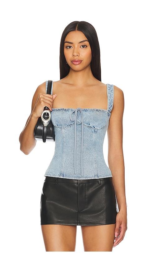 LIONESS Daydream Corset in Denim-Light by LIONESS