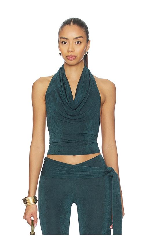 LIONESS Heritage Halter Top in Green by LIONESS