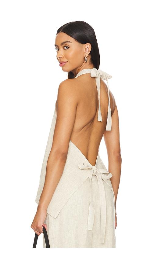 LIONESS Hills Halter Top in Beige by LIONESS