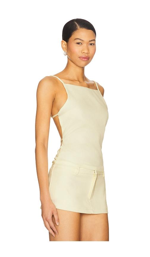 LIONESS Horizon Tie Top in Lemon by LIONESS