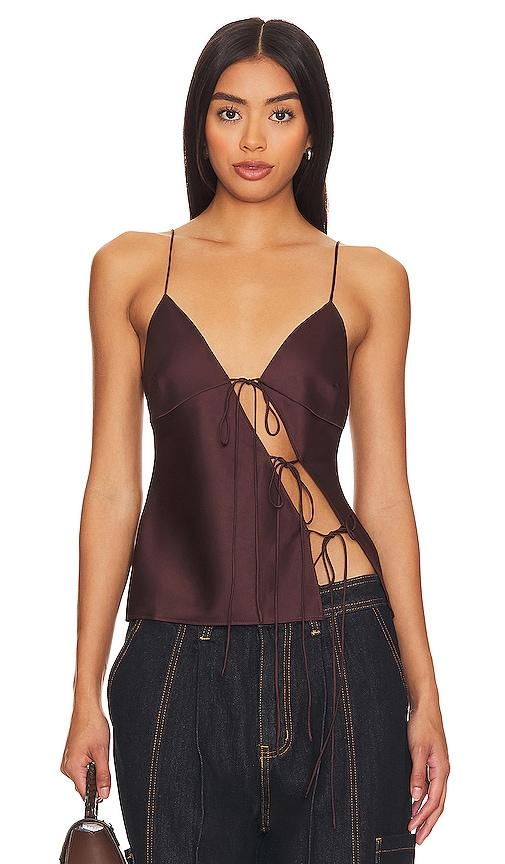 LIONESS Mariah Cami in Wine by LIONESS