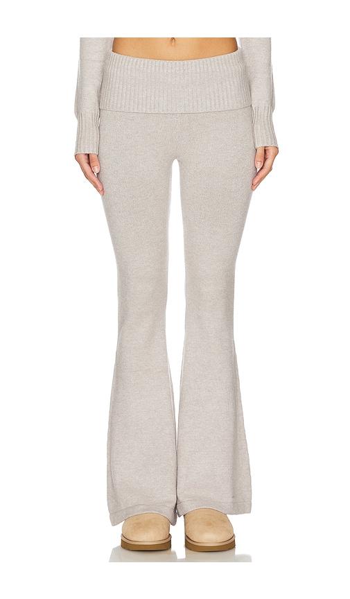 LIONESS Muse Knit Pant in Neutral by LIONESS