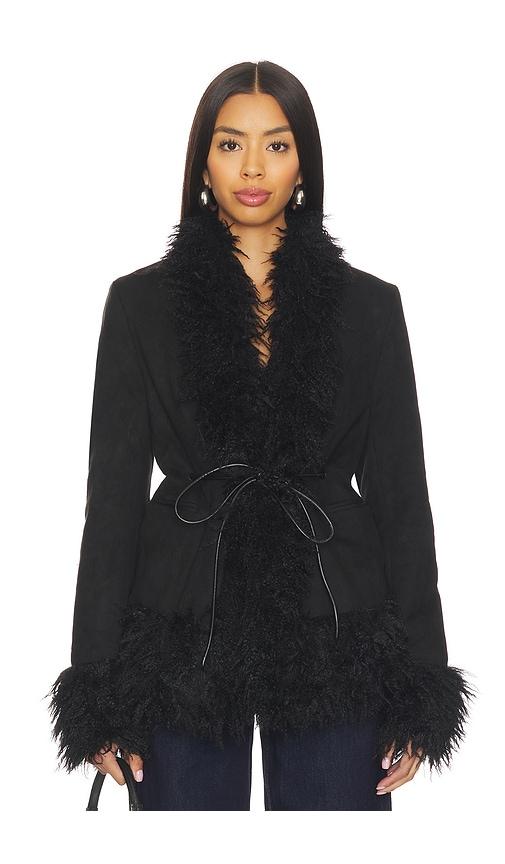 LIONESS Oui Oui Coat in Black by LIONESS