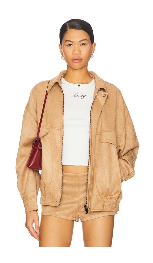 LIONESS Palm Desert Bomber in Tan by LIONESS