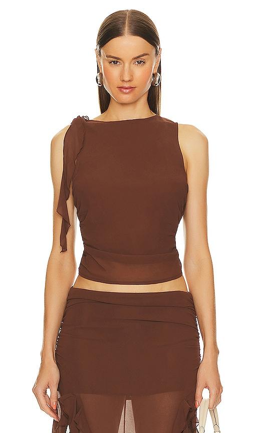 LIONESS Rendezvous Top in Chocolate by LIONESS