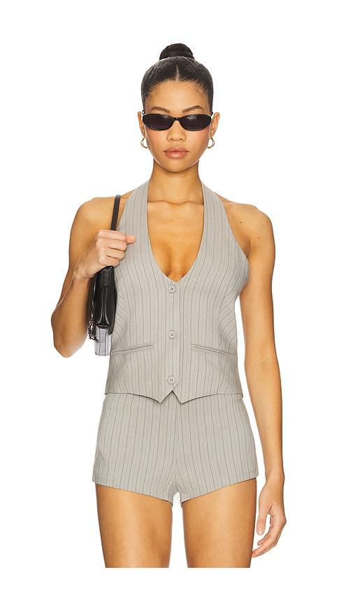 LIONESS Renewal Halter Top in Grey by LIONESS