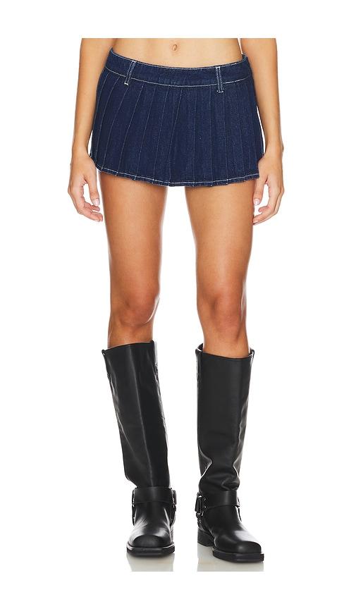 LIONESS Rider Mini Skort in Denim-Dark by LIONESS