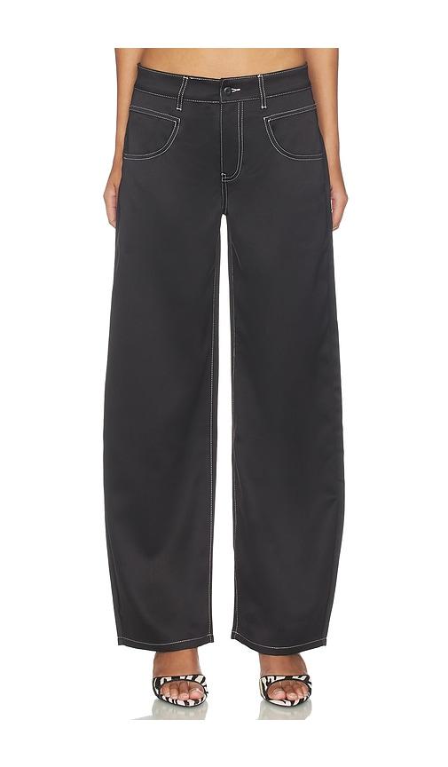 LIONESS Serenity Satin Pant in Black by LIONESS