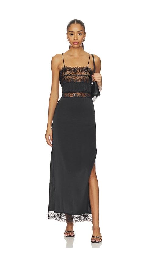 LIONESS She Maxi Dress in Black by LIONESS