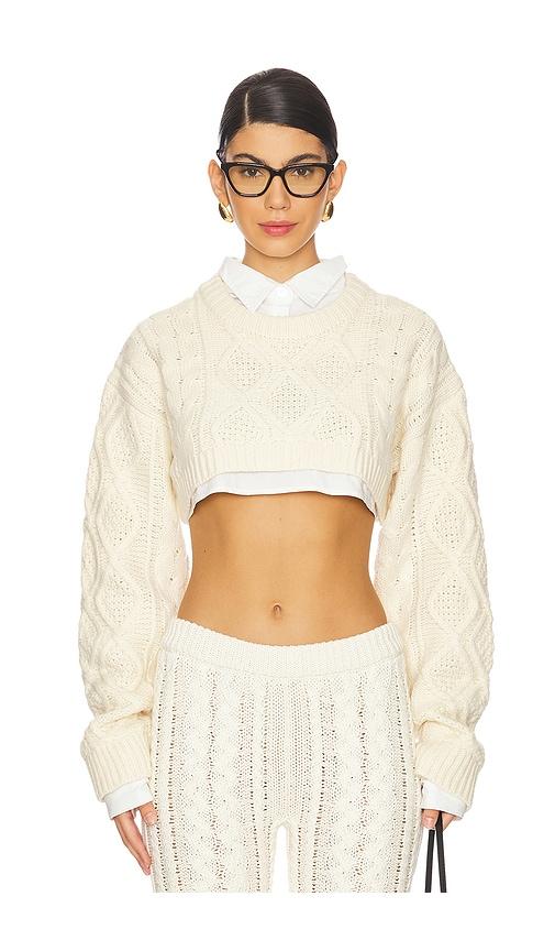 LIONESS Sonny Knit Top in Cream by LIONESS