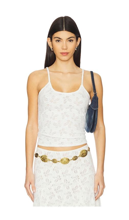 LIONESS Tidal Cami Top in White by LIONESS