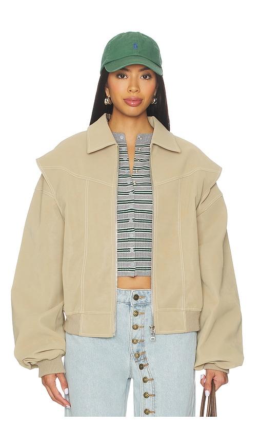 LIONESS Vista Bomber Jacket in Taupe by LIONESS