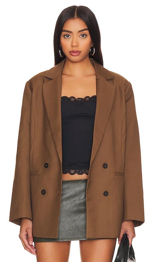LIONESS Wyoming Blazer in Chocolate by LIONESS