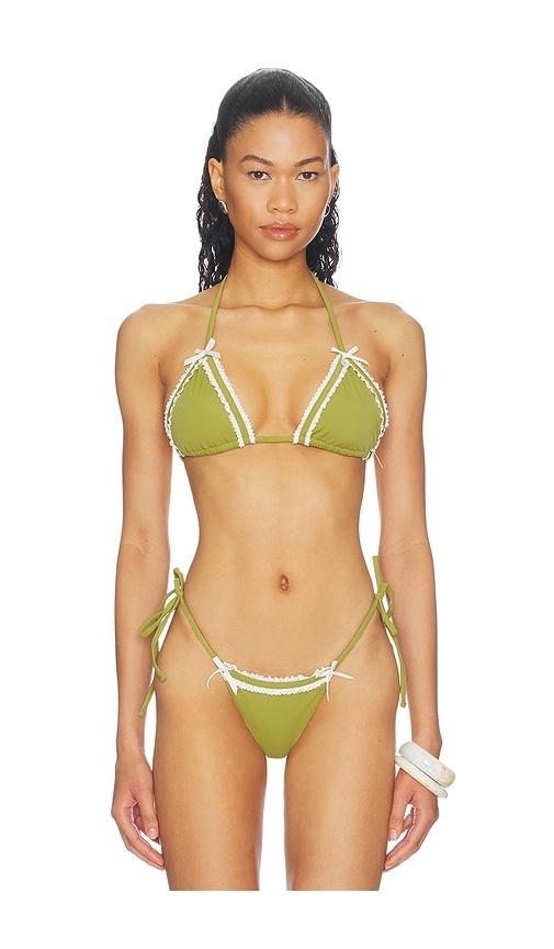 LIONESS x REVOLVE Azuri Bikini Top in Olive by LIONESS