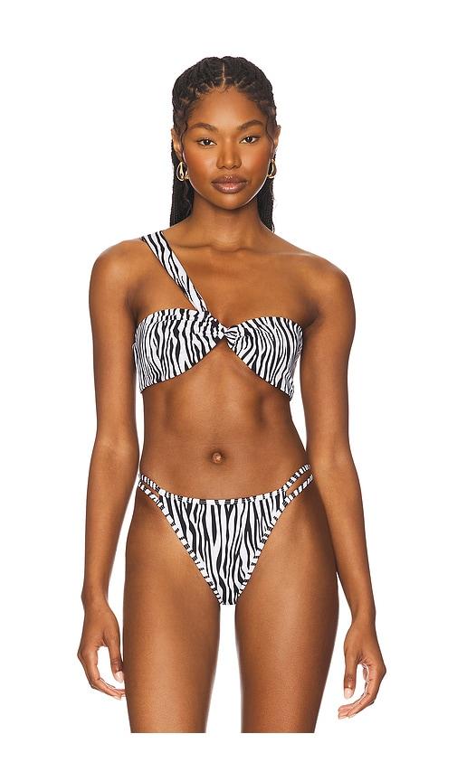 LIONESS x REVOLVE Bondi Bikini Top in Black,White by LIONESS