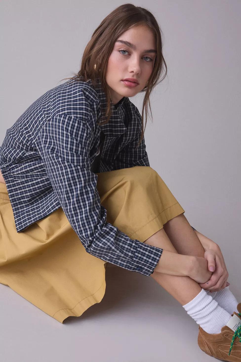 Lioness Aura Plaid Funnel Neck Crop Jacket by LIONESS