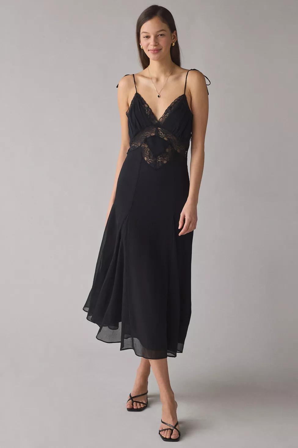 Lioness Harmony Lace Trim Slip Midi Dress by LIONESS