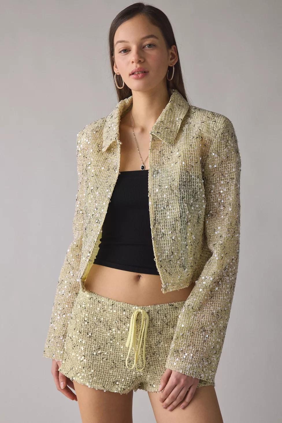 Lioness Slick Sequin Crop Jacket by LIONESS