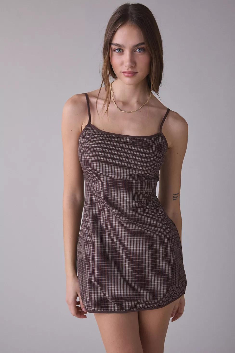 Lioness Voyage Plaid Cami Mini Dress by LIONESS