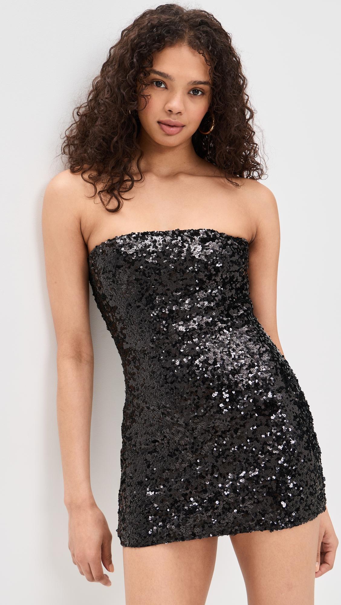 Sequin Strapless Mini Dress by LIONESS