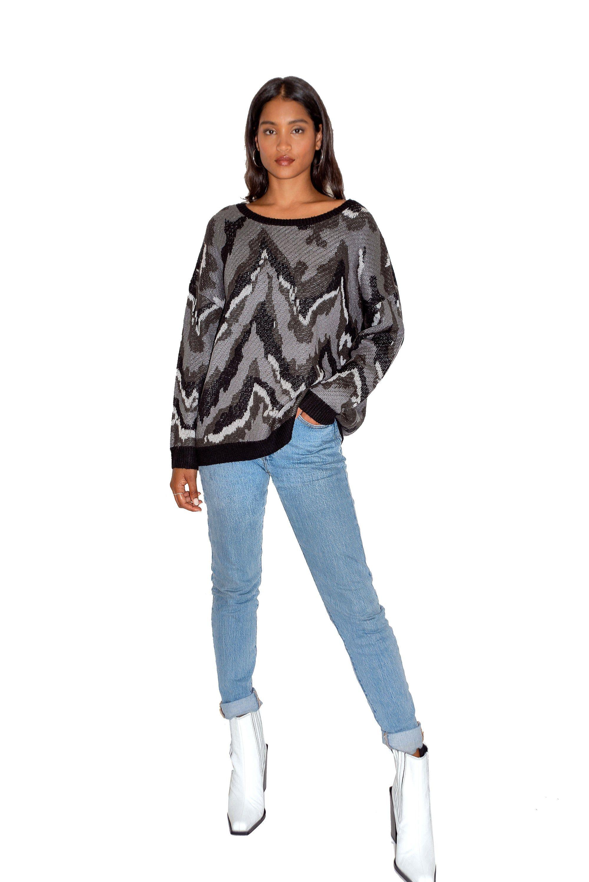 Abstract Grey Tones Jumper by LIQUORISH