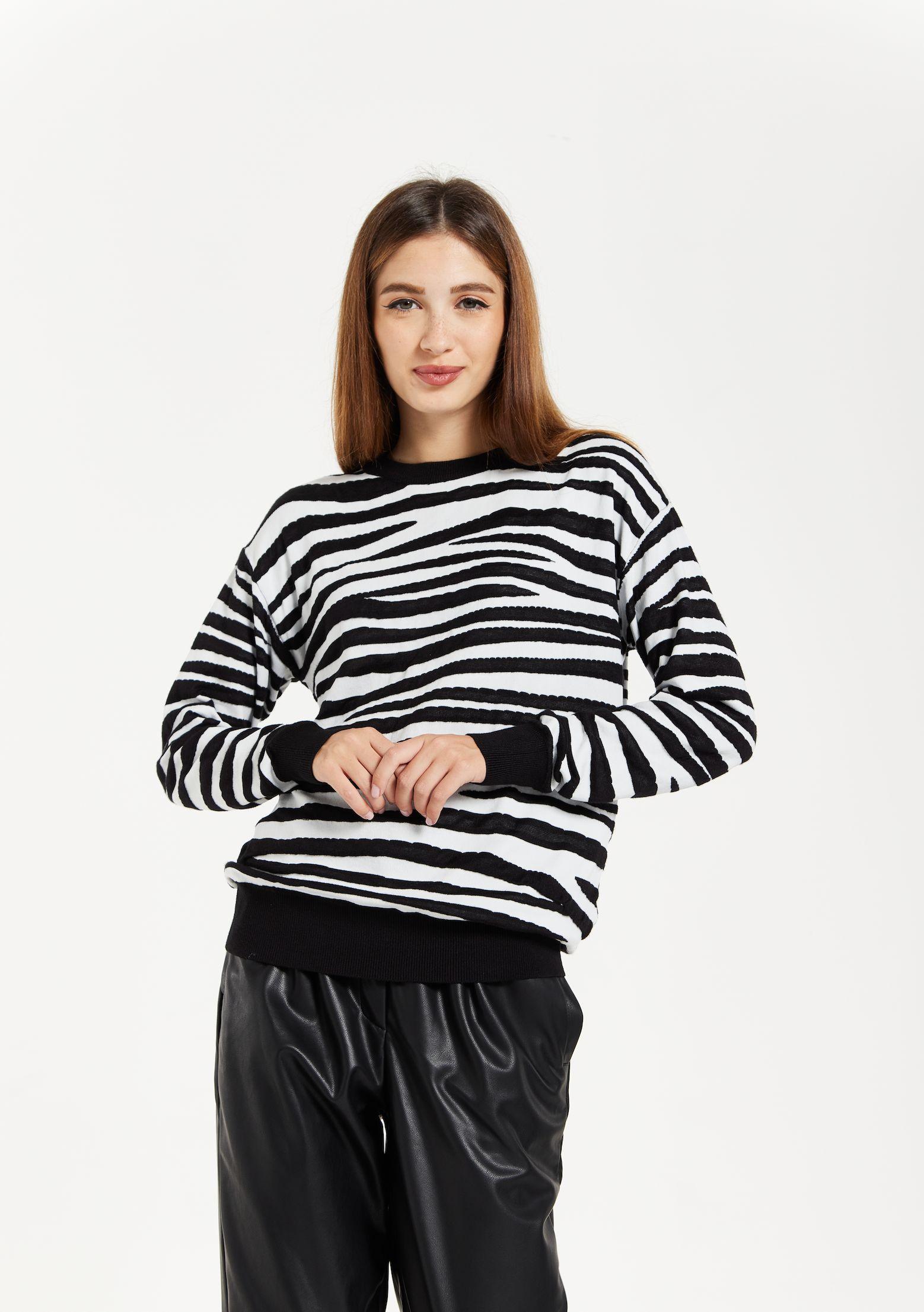 Black & White Zebra Jumper by LIQUORISH