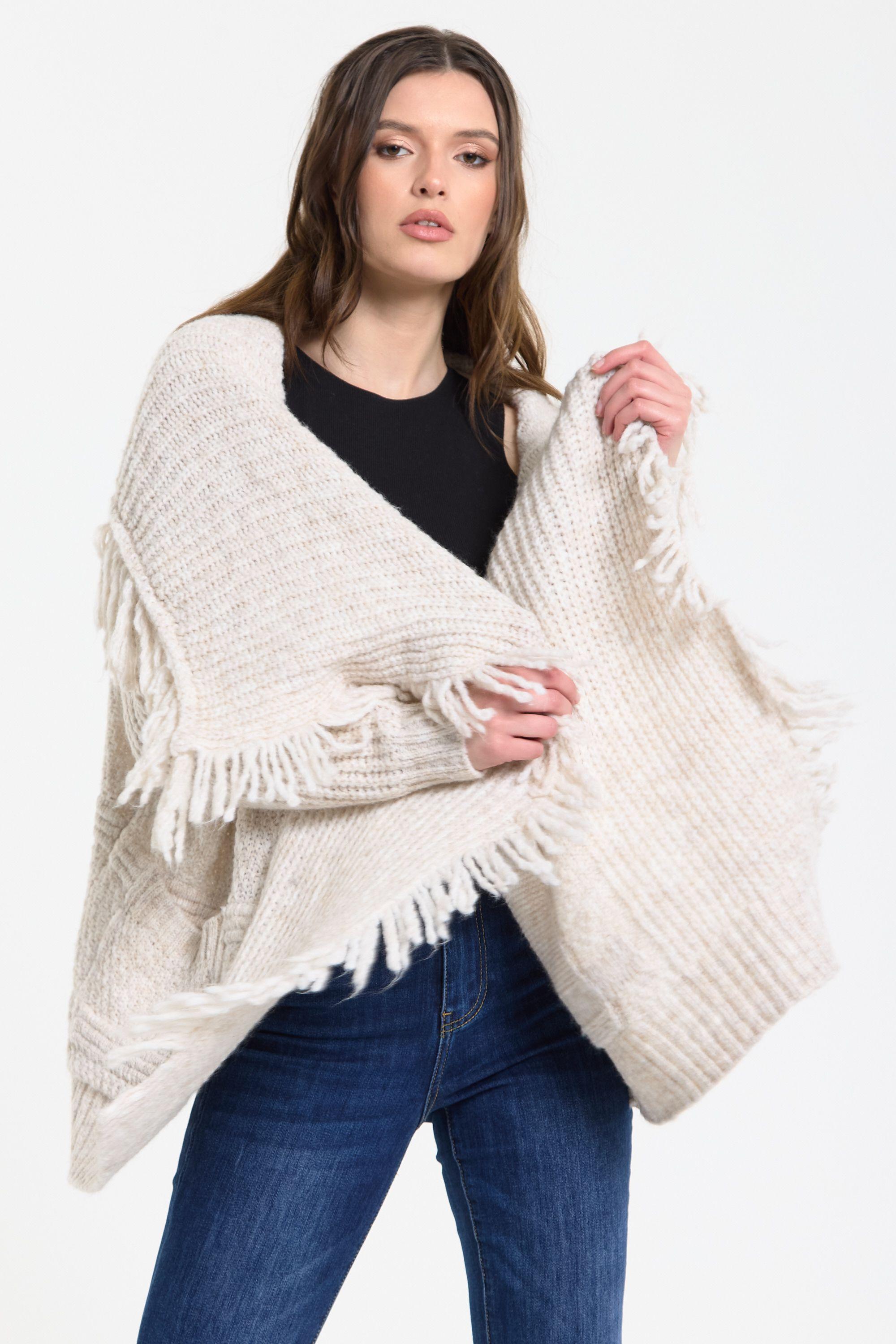 Cream Fringe Knit Cardigan by LIQUORISH