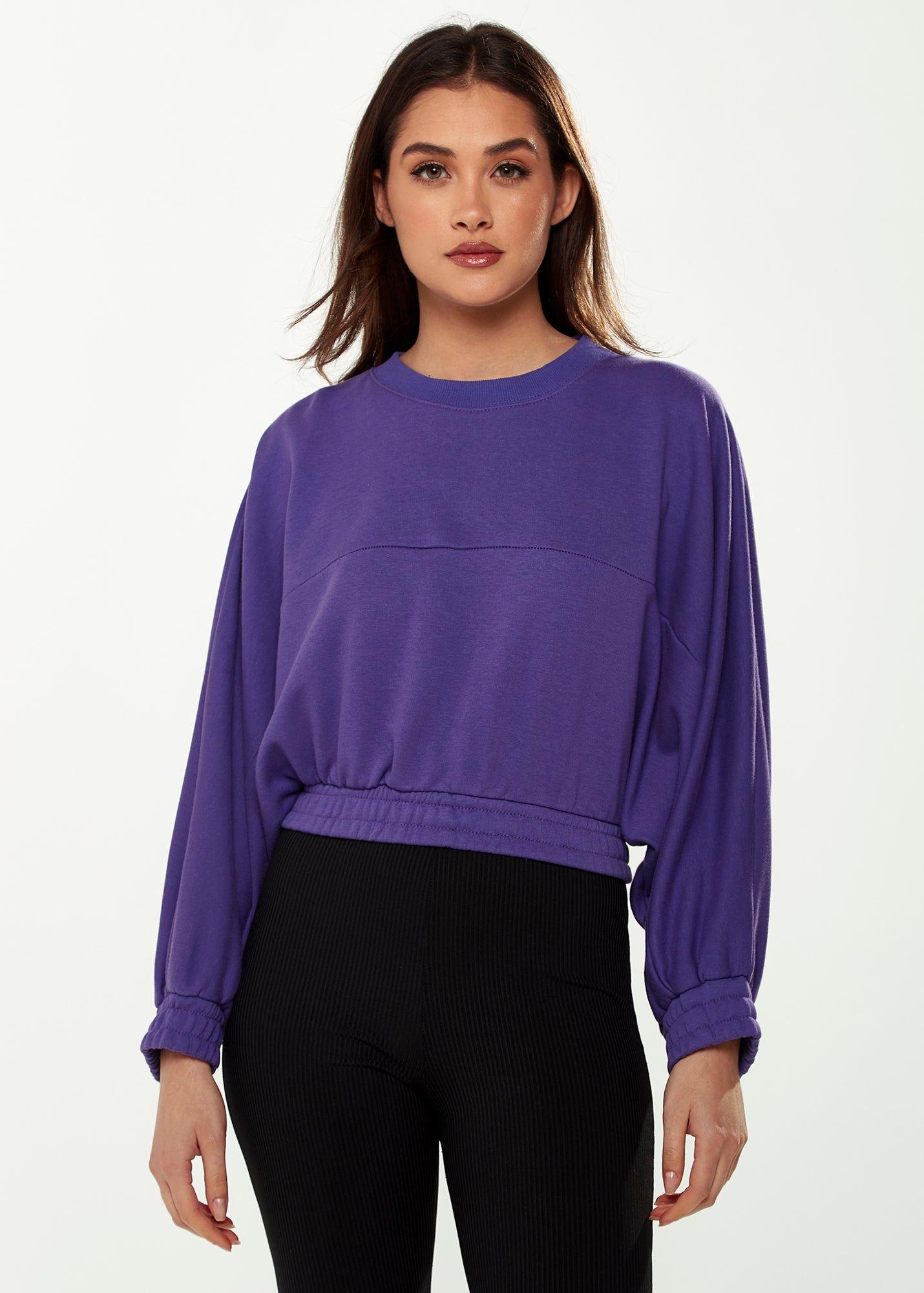 Cropped Sweatshirt in Purple by LIQUORISH