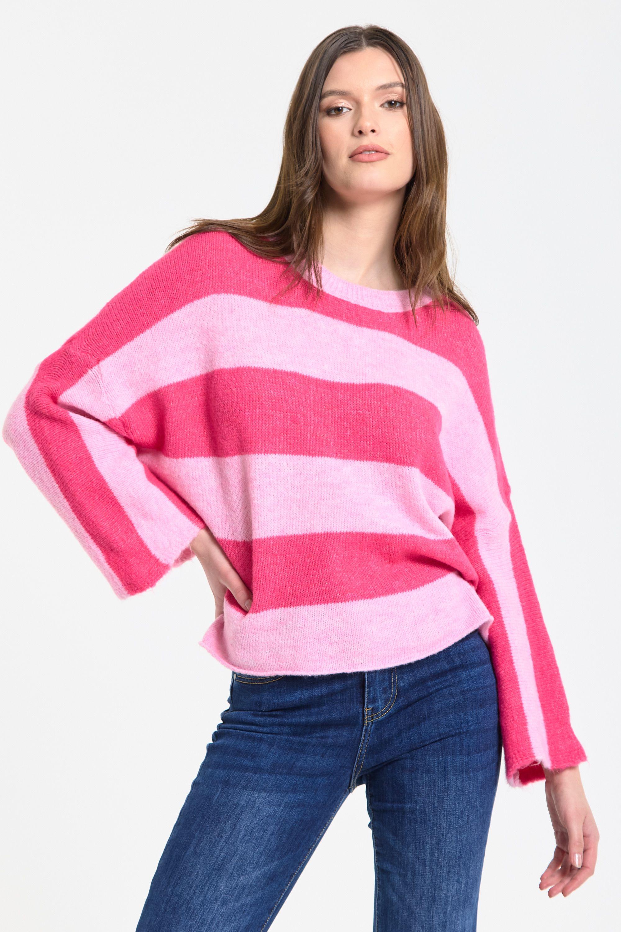 Pink Stripe Wool Blend Jumper by LIQUORISH