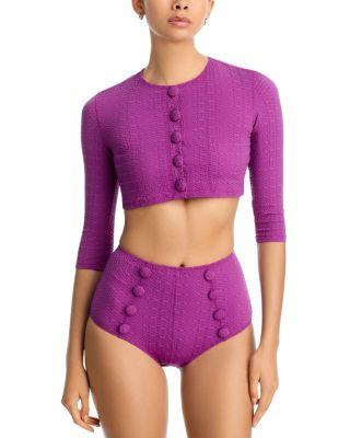Cropped Cover-Up Cardigan by LISA MARIE FERNANDEZ