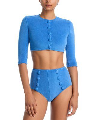 Cropped Cover-Up Cardigan by LISA MARIE FERNANDEZ