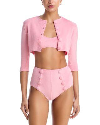 Cropped Cover-Up Cardigan by LISA MARIE FERNANDEZ