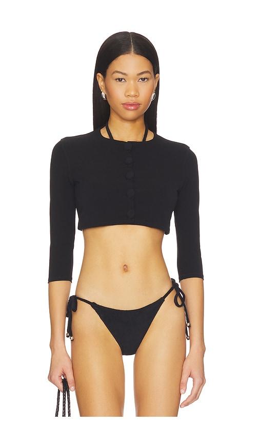 Lisa Marie Fernandez Cardigan in Black by LISA MARIE FERNANDEZ