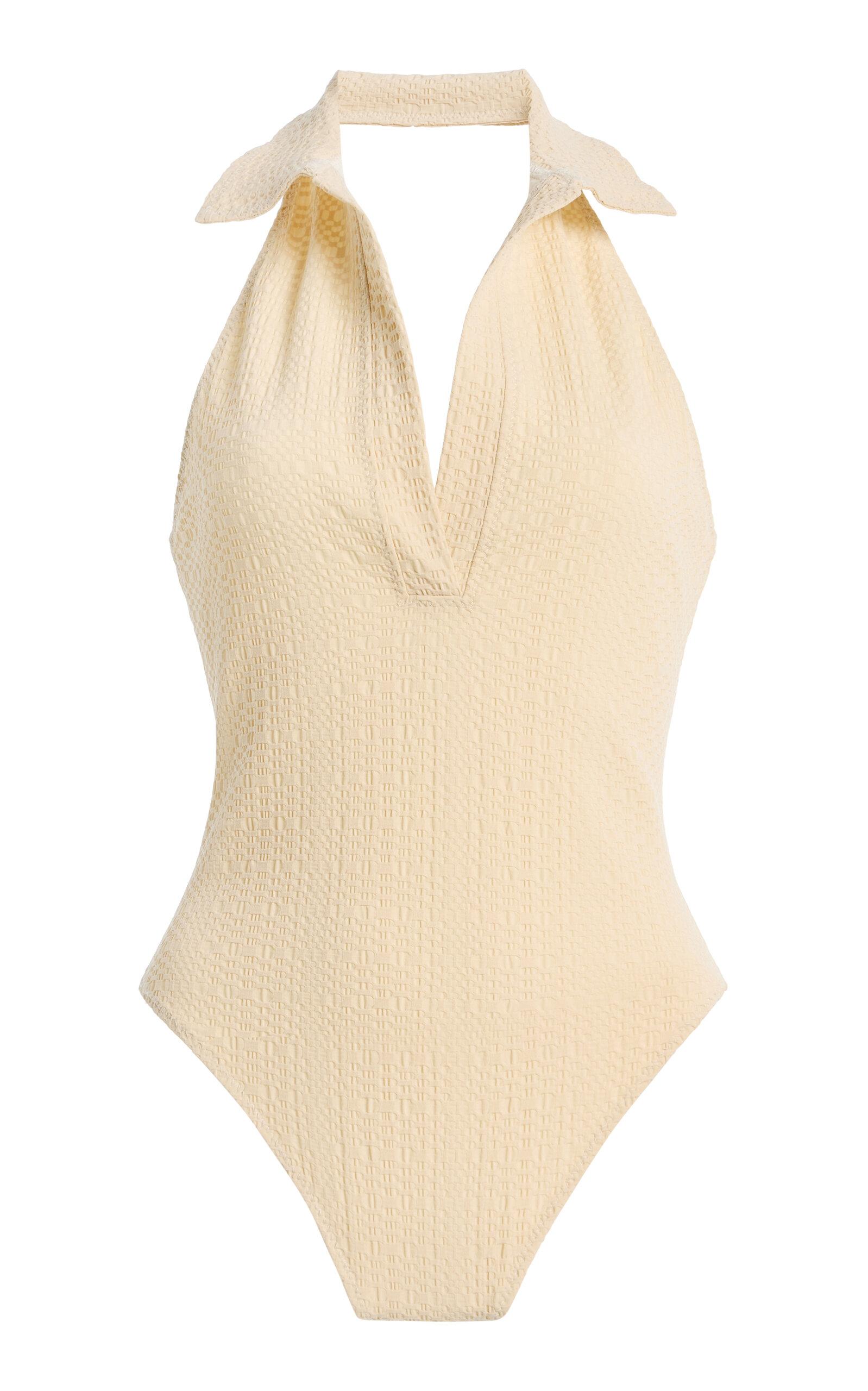 Lisa Marie Fernandez Polo Seersucker One-Piece Swimsuit - Moda Operandi by LISA MARIE FERNANDEZ