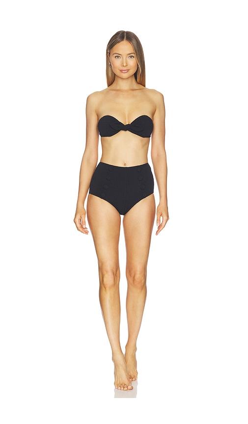 Lisa Marie Fernandez Poppy High Waist Bikini Set in Black by LISA MARIE FERNANDEZ
