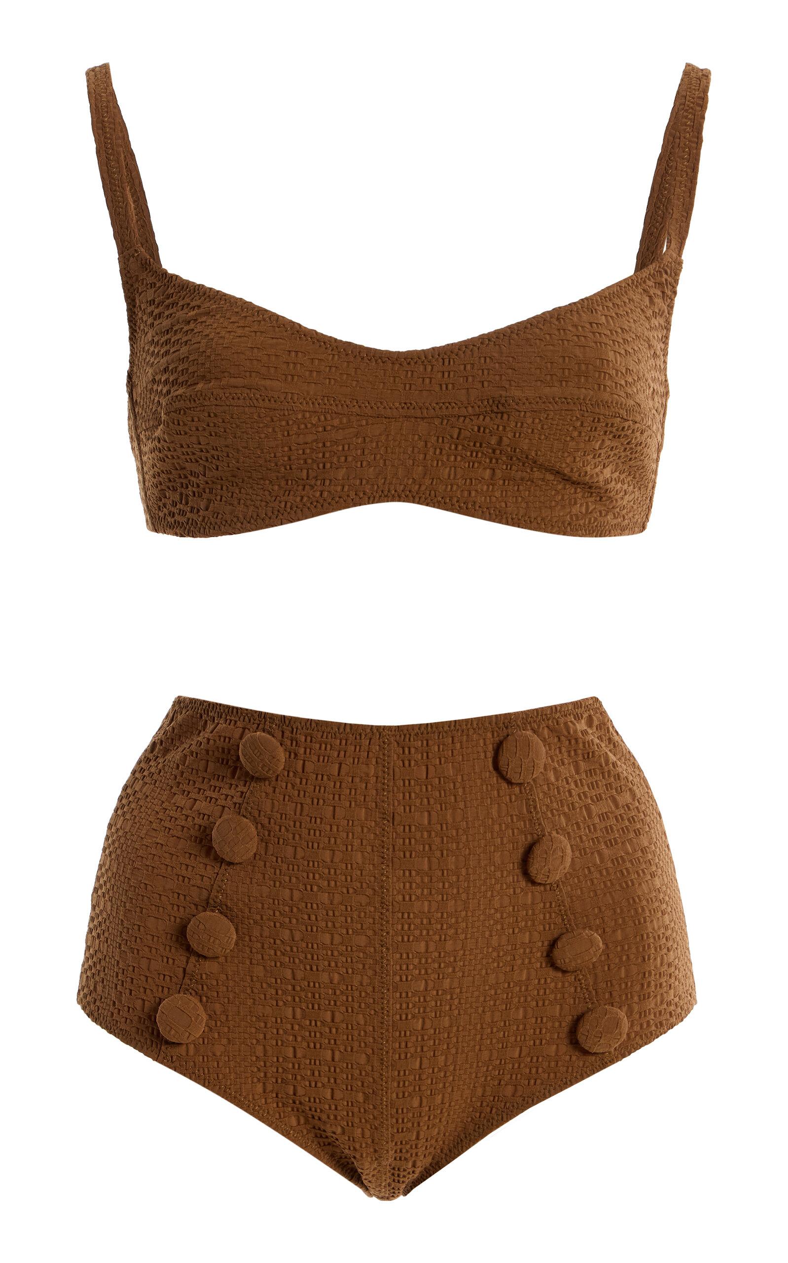Lisa Marie Fernandez Seersucker Balconette High-Waist Bikini - Moda Operandi by LISA MARIE FERNANDEZ