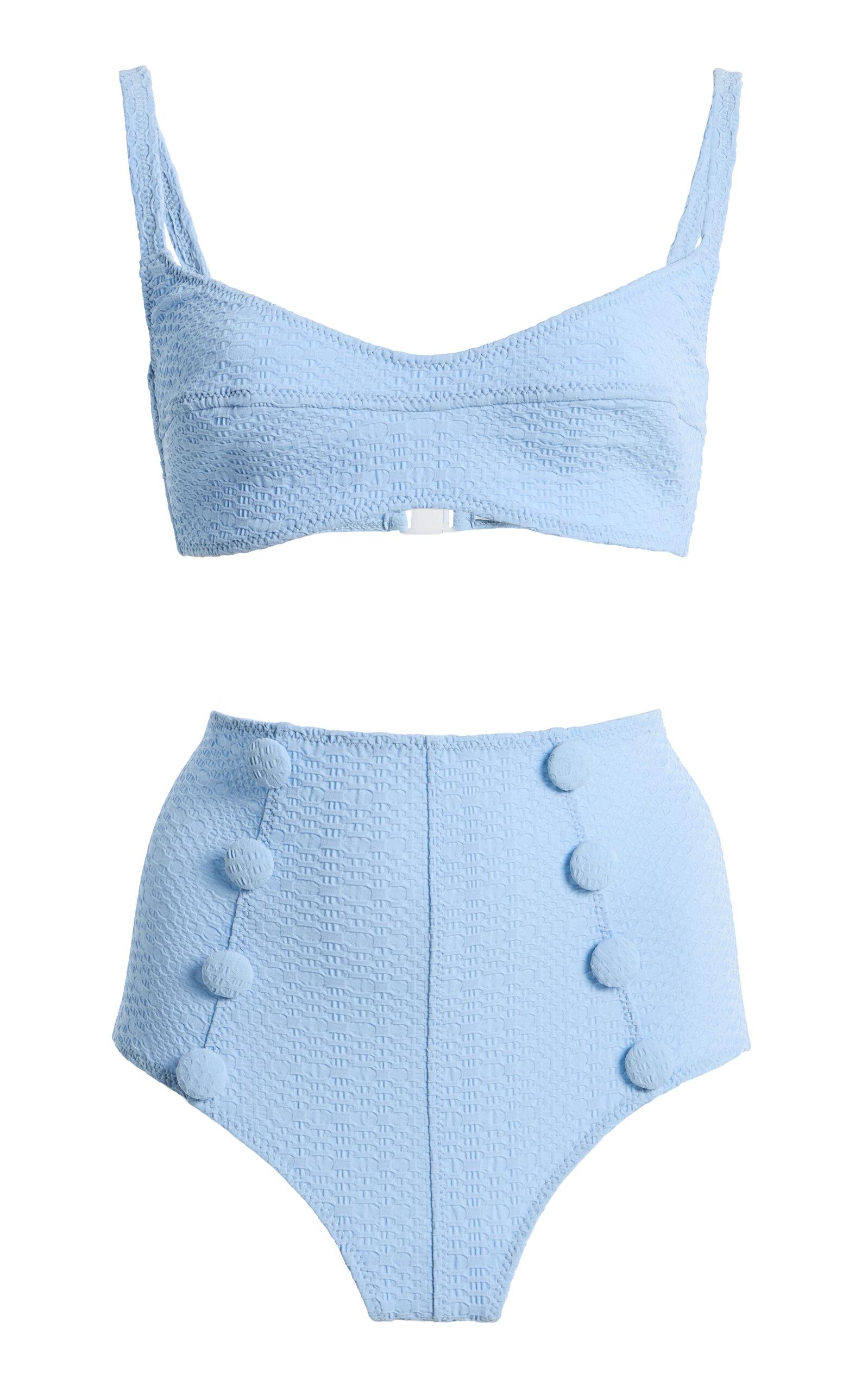 Lisaarie Fernandez Seersucker Balconette High-Waist Bikini -oda Operandi by LISA MARIE FERNANDEZ