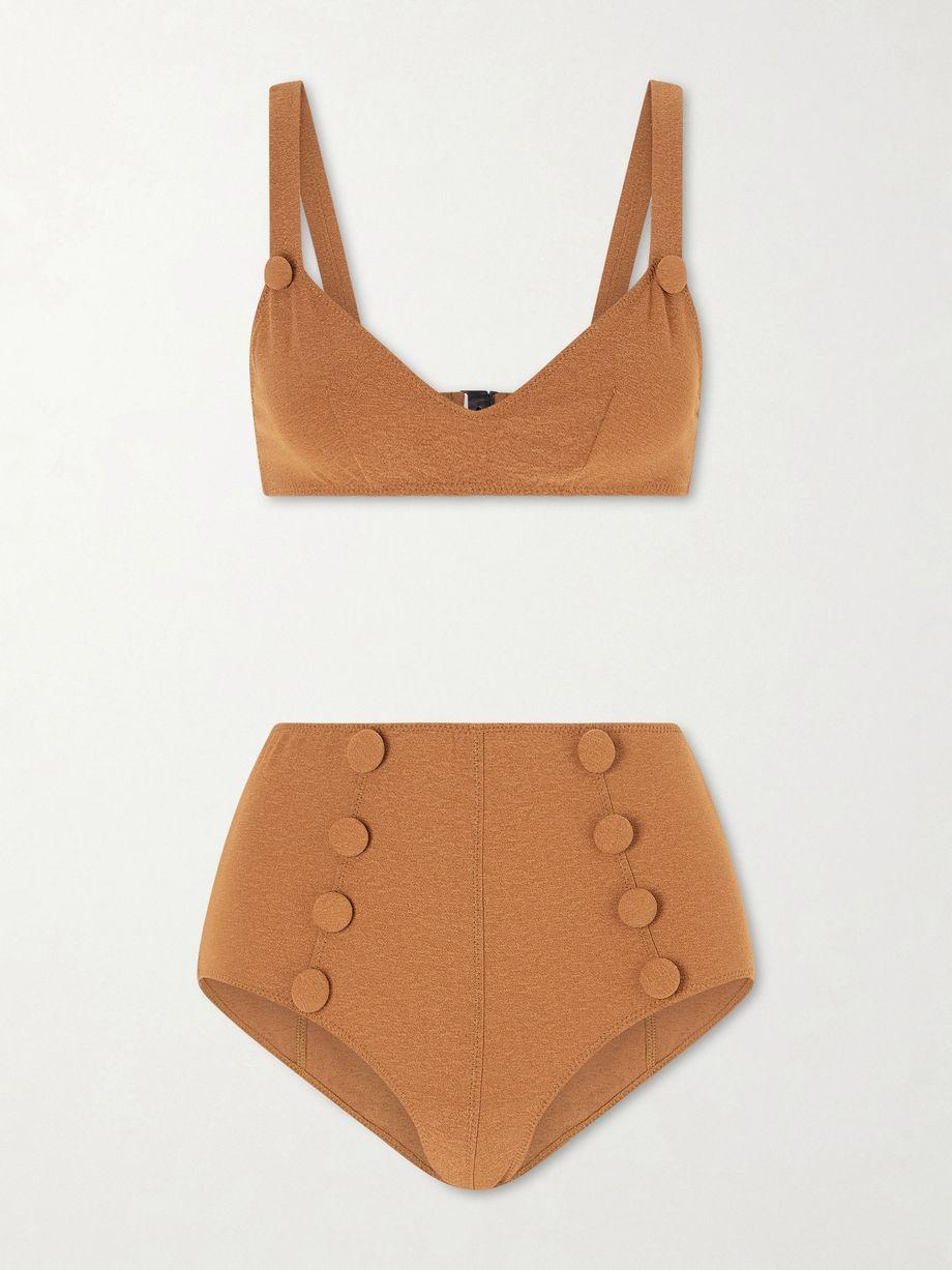 Magdalena button-embellished bikini by LISA MARIE FERNANDEZ