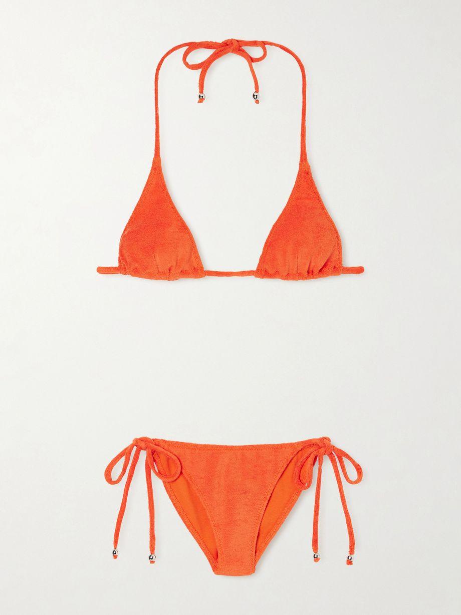 Pamela embellished terry triangle bikini by LISA MARIE FERNANDEZ