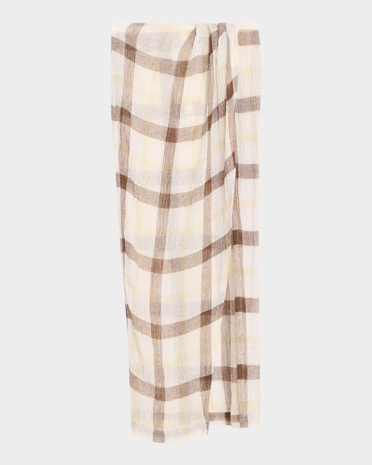 Plaid Sarong Maxi Skirt by LISA MARIE FERNANDEZ
