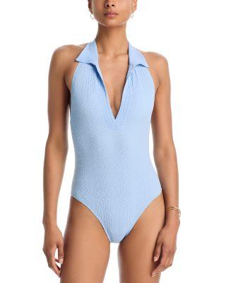 Polo Maillot Collared Swimsuit by LISA MARIE FERNANDEZ