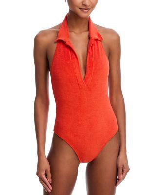 Polo Maillot Collared Swimsuit by LISA MARIE FERNANDEZ