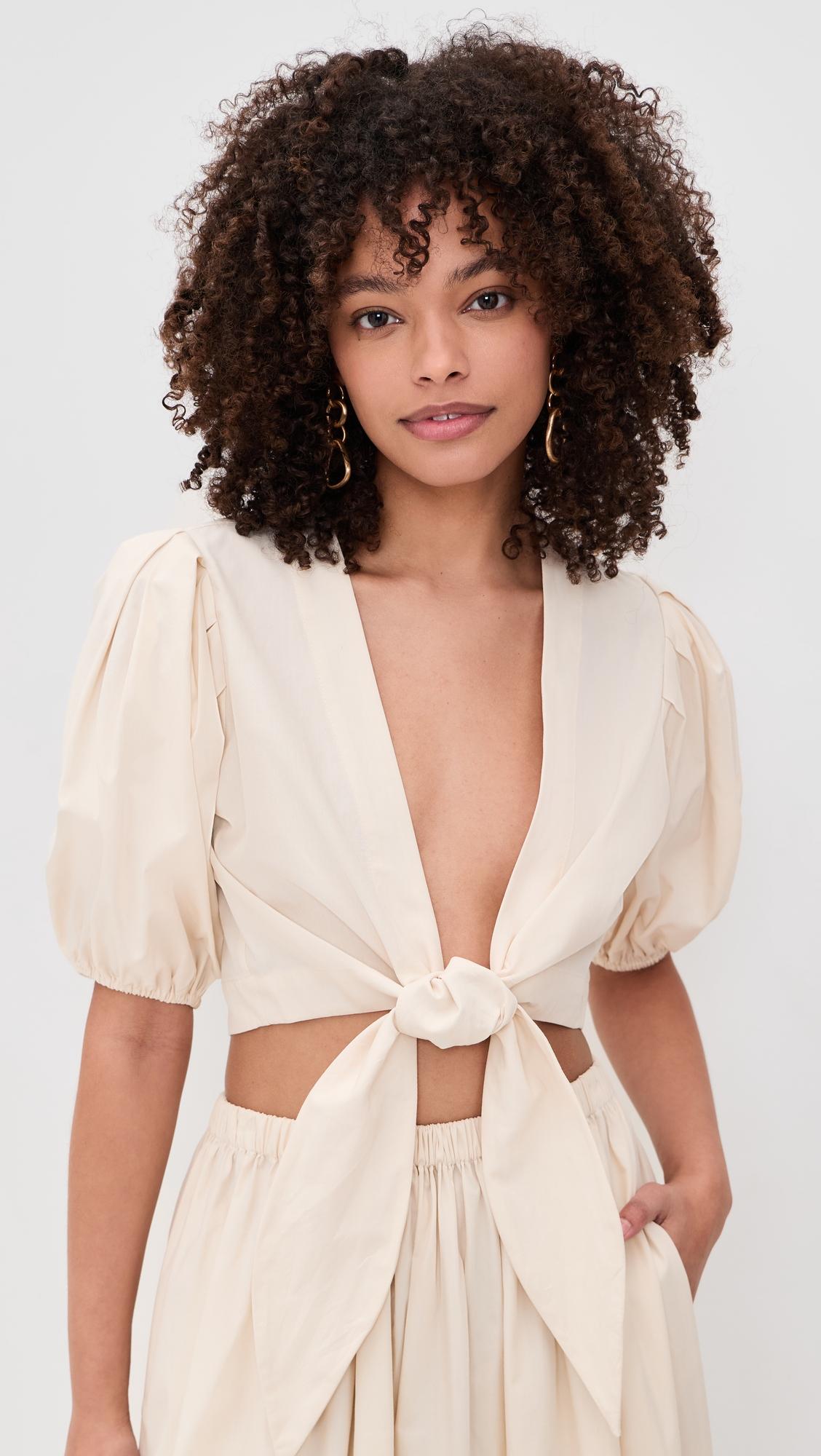 Pouf Tie Blouse by LISA MARIE FERNANDEZ