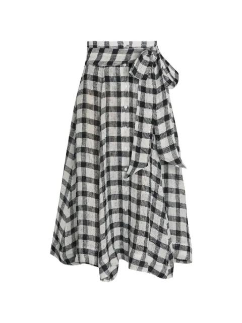 gingham-check tie-waist midi skirt by LISA MARIE FERNANDEZ