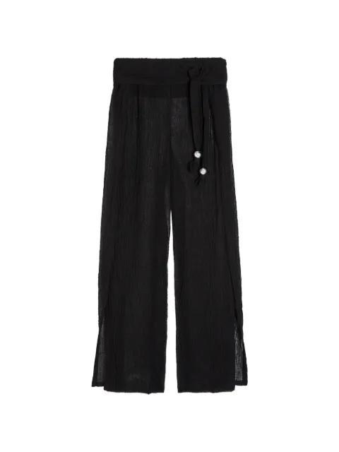knot-detail split trousers by LISA MARIE FERNANDEZ