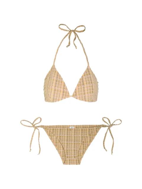 striped tie swimsuit by LISA MARIE FERNANDEZ